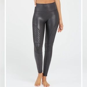 Spanx Faux Leather Moto Leggings